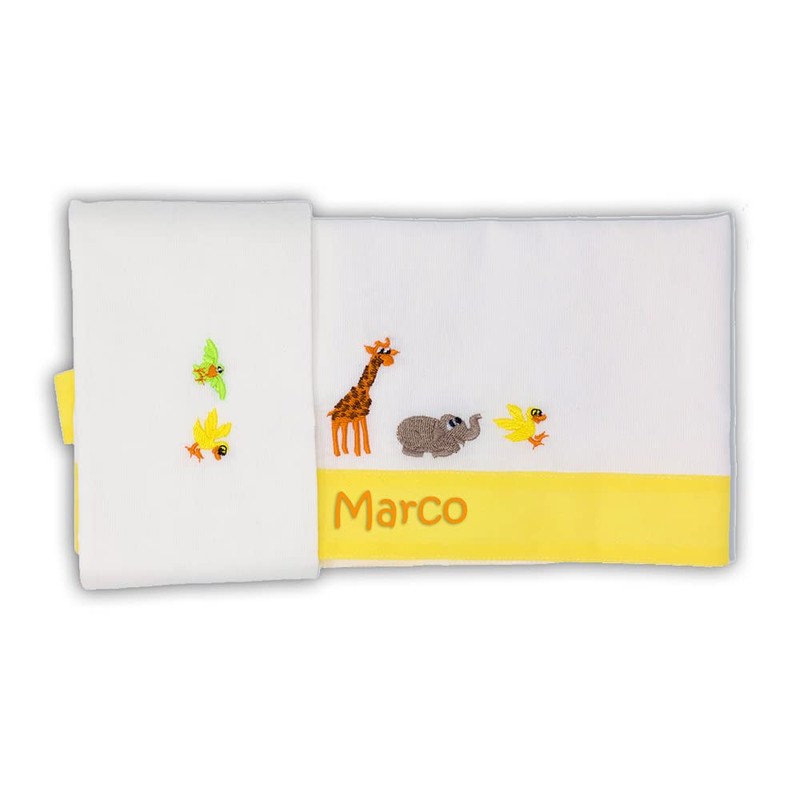Zigozago - 3-teiliges Baby Bettwäsche Komplett Set Arche Noah -