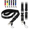 Black Detachable 2cm Flat Lanyards With Buckle, Safety Breakaway Pull,