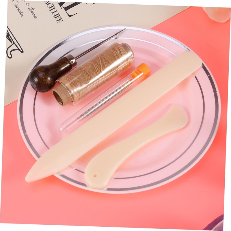 TEHAUX 10pcs Bookbinding Tools Set Handmade Sewing Supplies with Bone