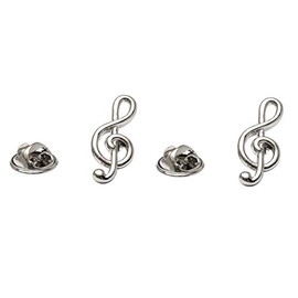 Music brooch treble clef brooch pin pin 2 piece set, Alloy Steel