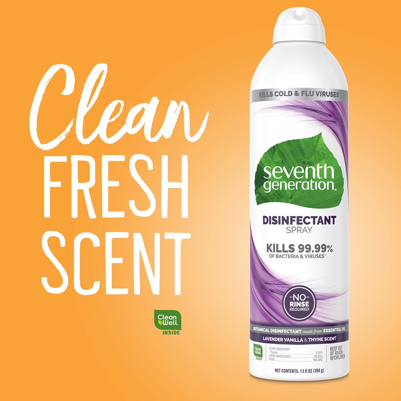 Seventh Generation Disinfectant Spray, Lavender Vanilla & Thyme, 13.9