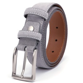 Ground Mind Thick Suede Leather Belt for Men Casual Dress Belts