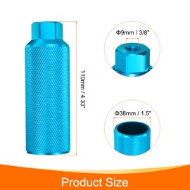 sourcing map Bike Pegs Aluminum Alloy Rear Stunt Pegs Anti-Skid Back Seat Stands Fit 3/8" Axles for Mountain Bike BMX, Sky Blue