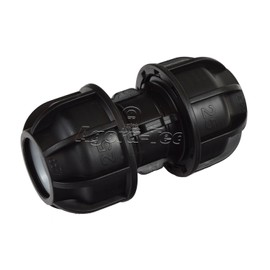 Agora-Tec PE Fitting Pipe Connector 25 mm to 25 mm for PE Pipe 25 mm to PE Pipe 25 mm Black
