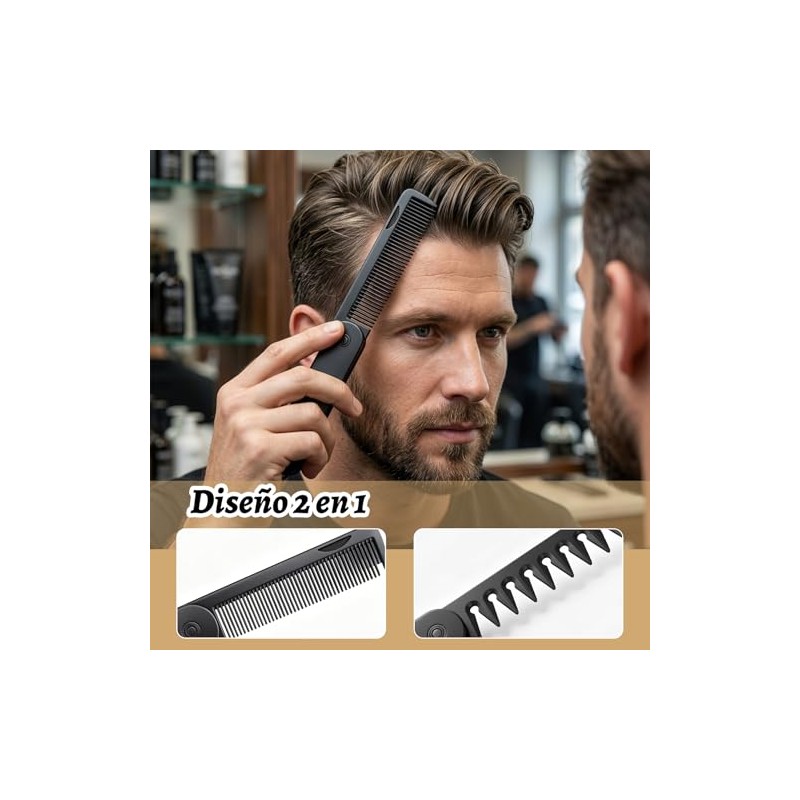 KEUF Peine Texturizador 2 piezas, para hombre y mujer, volumen