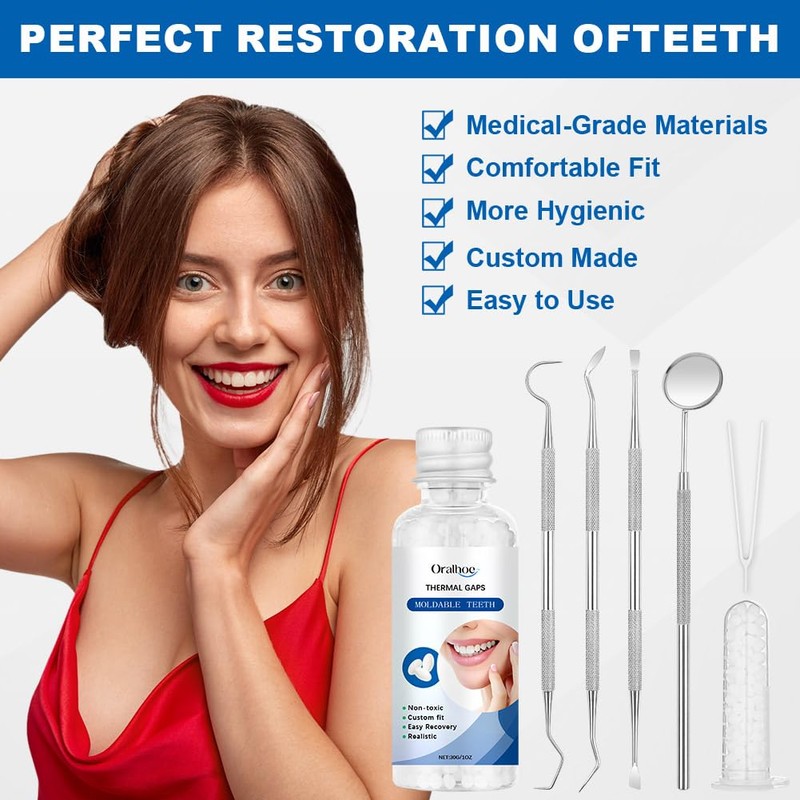 OFFCUP Temporary Tooth Filling, Tooth Filling Repair Kit with 4