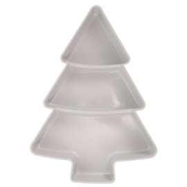 Christmas Plate - Christmas Tree Bowl with 3 Compartments, Serving Plate in Christmas Tree Shape for Table Decoration Christmas - Christmas Tableware (Grey)