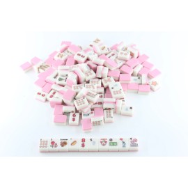 Local  Classic American Mahjong Tiles Carving Custom Mahjong Tiles 166 Tiles Luxury Premium American Mahjong MasterSize: 1.26inch * 0.95inch *0.63inch, Color: Pink