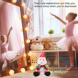 Electric Plush Toy, Singing Christmas Toys Playable 3 Songs Electric Plush Singing Dancing Glowing Christmas Toys Children's Giftsq(Santa Claus)