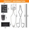 Graphite Torch Melting Casting Kit,8-in-1 Crucibles for Melting Metal Kit