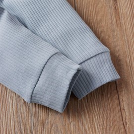 QUINTRA Newborn Baby Girl Boy Fall Clothes 3 6 12 18 24 Months Outfits Long Sleeve Knitted Cotton Romper Pants Infant Winter Sets Sleeve Romper (BU2, 12-18 Months)