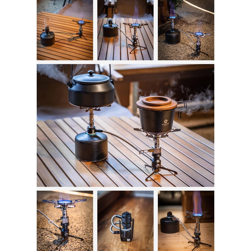 CAMPINGMOON Remote Camping Stove Hose Adapter 2 Outlets Stand Type