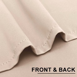 XWZO Blackout Curtains Shades Window Curtain Panels with Tiebacks- Noise Reduction and Light Blocking Grommet Curtains for Bedroom,Living Room,Office,Study Room Beige W52xL63