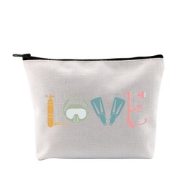 G2TUP Scuba Diver Gift Love Scuba Diving Makeup Bag Diving Instructor Cosmetic Bag Underwater Sports Lover Gift (Love Scuba Diving CB)