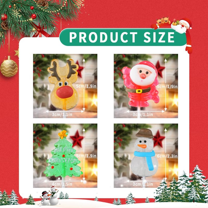 ANNICOO Christmas Lollipops, Individually Wrapped Bulk, Lollipops Candy, 15g Mixed