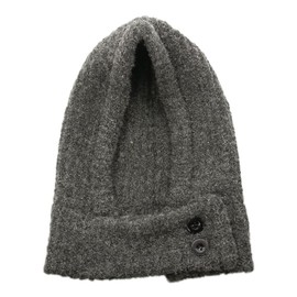 Devalier Food Warmer, Neck Warmer, Balaclava, Arm Cover, Face Cover, Cold Protection, One Size Fits Most, Knit Hat, Women's, Unisex Warmer, Solid Color, Button Grey