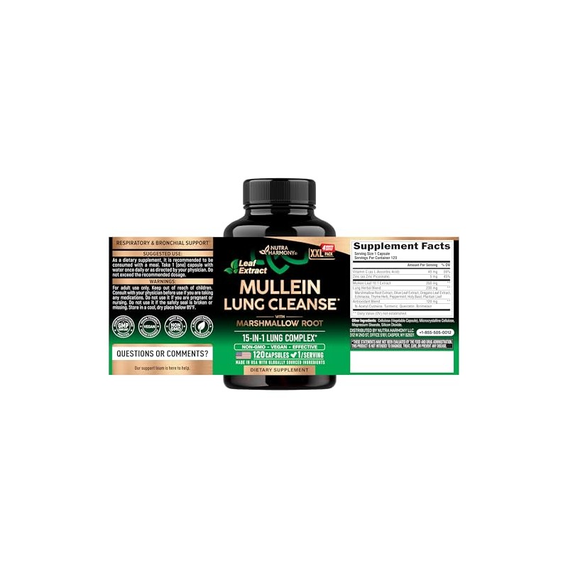 Mullein Lung Detox - Mullein Leaf 10:1 Extract - Marshmallow