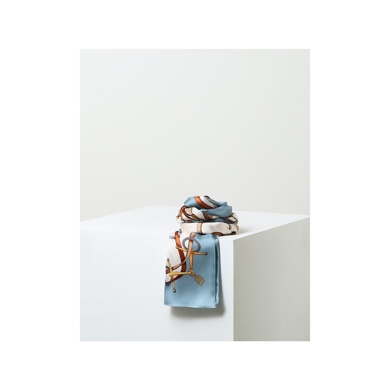 Daks (신세계강남점)DCSC4F014T2 SILK100%블루 체인패턴 롱 실크 스카프 (Shinsegae Gangnam Store)