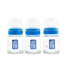 DOCURA - Set 3 Biberones Para Bebé De Boca Ancha, Biberón De 5 oz/150ml Para 0-3 Meses, Silicón Líquido, Mamilas Anti cólicos, Antirreflujo, Libre de BPA, Azul
