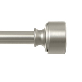 HEI! DEAR Brushed Nickel Curtain Rods for Windows 72 to 144 Inch(6-12ft), 1 Inch Diameter Heavy Duty Curtain Rod, Adjustable Decorative Drapery Poles 72-144", Satin Nickel