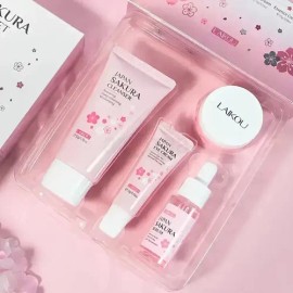 Set Skincare Japones 4 pzs cuidado de la piel Sakura Sweet Kiss Laikou Rutina basica                                                                  