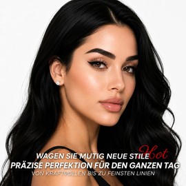 Upgrade 4-Spitzen Augenbrauenstift Wasserfest, Microblading Brow Pen für Natürliche Härchenlinien, Wischfester Augenbrauenstift für Definierte Brauen (Schwarz)