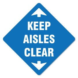 Public Safety Sign Keep Aisle Clear Non-Slip Floor Graphic | Floor Marker Vinyl Decal| Protect Your Business, Work Place & Customers | Made in The USA