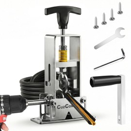 CuzConven Wire Stripper Machine,0.03-1 Inch Wire Stripping Machine with Hand Crank,Portable Steel Frame Drill Powered Stripping Tool for Scrap Copper Wire Cable Recycling