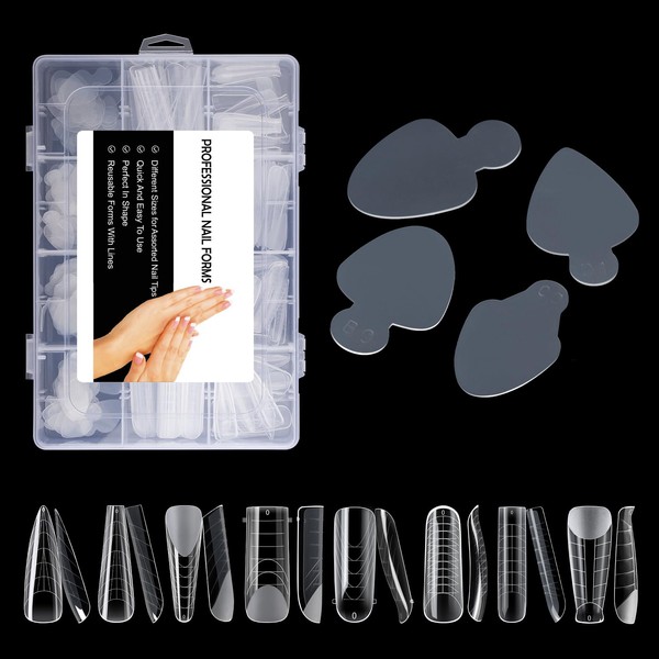 BNG 288 Pcs Dual Nail Forms Poly Nail Tips Extension,