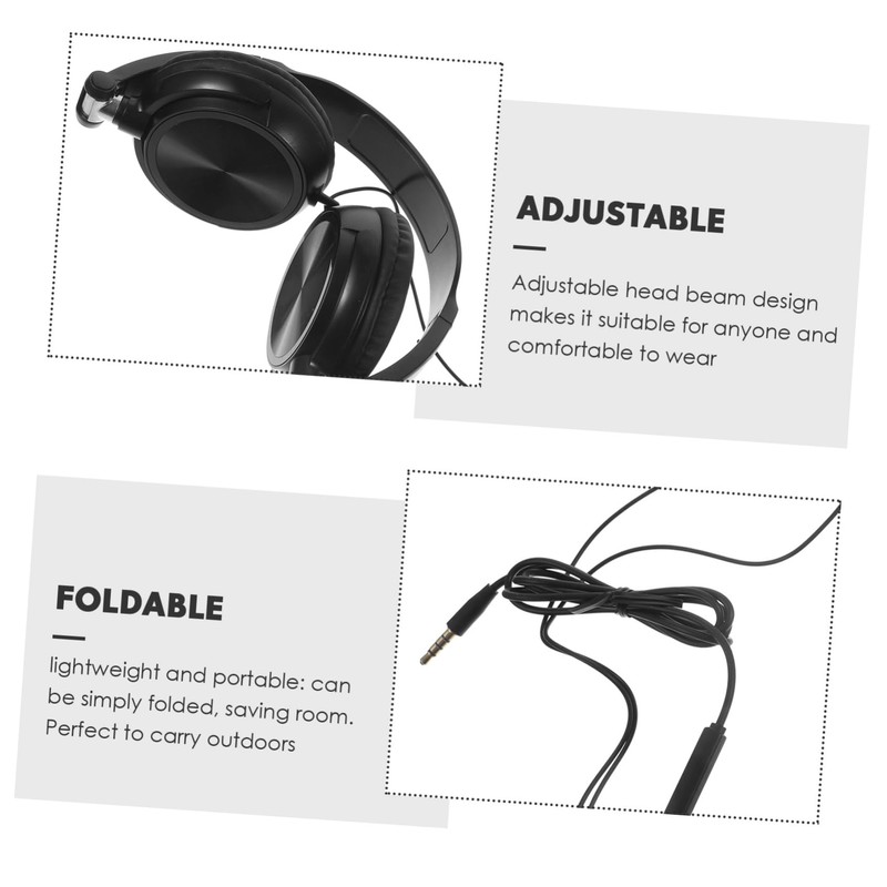 TEHAUX Lightweight Foldable Over Ear Headphones with Microphone Volume Control