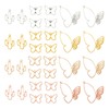 FASHEWELRY 120Pcs Alloy Open Back Bezel Butterfly Charms Hollow Frame
