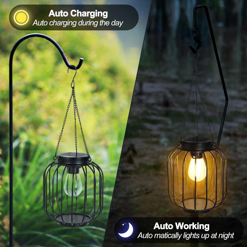 FREEPOWER Solar Lanterns Outdoor Waterproof - Set of 2 LED
