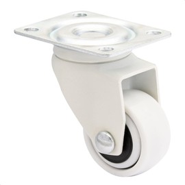 WAGNER Design - 3C - 01222601 Swivel Castor / Furniture Castor - White, Soft Tread Diameter 25 mm, Height 40 mm, Mounting Plate 30 x 40 mm, Load Capacity 12 kg