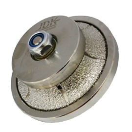 JDK B10 Diamond Hand Profiler Wheel Coarse Vacuum Brazed Router Bit 5/8’’-11 Thread Demi Half Bullnose Shape for Stone Travertine Granite Marble Countertops Edge
