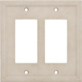 Double Decorator / GFCI Cast Stone Wall Plate - Sand