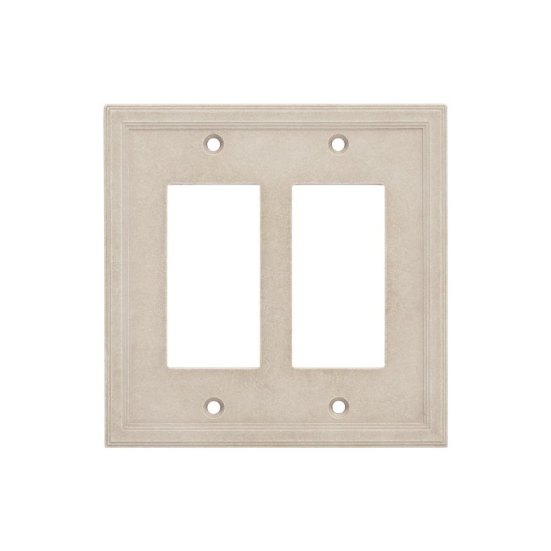 Double Decorator / GFCI Cast Stone Wall Plate - Sand