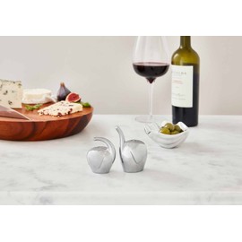 nambe Savanna Collection Elephant Salt & Pepper Shakers | Set of 2 for Home Décor | Measures at 3" x 3" x 3.5" | Made with Nambe Alloy | Designed by Neil Cohen