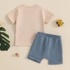 fhutpw Toddler Baby Boy Summer Clothes Embroidery T-Shirt Casual Shorts