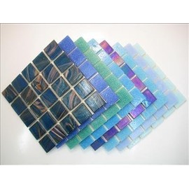 Mosaic Tile Mix. 2cm x 4mm Thick. Deluxe Blue Blend 200 Tile Mix