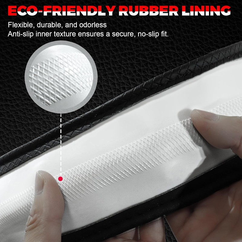 Ouzorp Cubierta duradera de piel para volante de coche, rojo