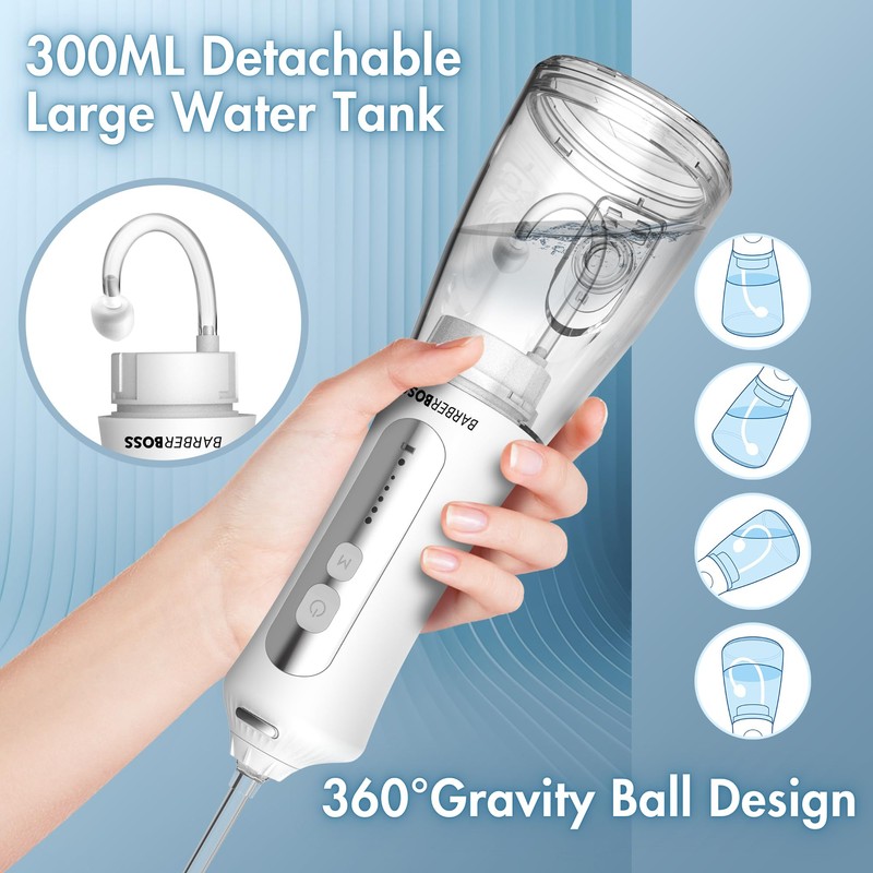 BarberBoss Water Flosser, Plaque Remover for Teeth, Oral Irrigator, Electric