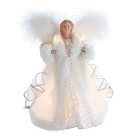 Kurt S. Adler Inch UL 10-Light White Angel Treetop Tree Topper, Multi