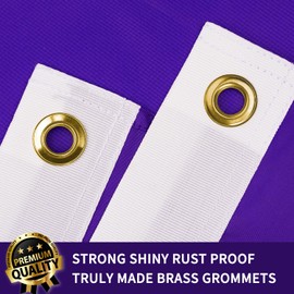 XIFAN Premium Nylon Solid Purple Flag 3x5 Outdoor, Double Sided Heavy Duty 210D Nylon Plain Purple Flags, the Strongest Longest Lasting Blank Color Flag with Sewn Stripes/4 Stitch Hemming/Brass