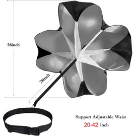 SHSHbuy Sprint Parachute, Running Speed Sprint Resistance Parachute Football Training with Drawstring, Running Parachute Speed Trainer Sprint Parachute for Training, Fitness, Strength Training