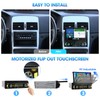 Single Din Flip-Out Touchscreen Radio: 7 Inch Wireless CarPlay Android