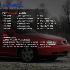 VANBOL Fuel Pump Assembly Compatible with 1990-2003 VW Cabrio Corrado Eurovan Golf Jetta Passat Vento 1.6L 1.8L 2.0L 2.5L 2.8L GAS Replace E8366M VANBOL0110A with Sending Unit (Premium Version)