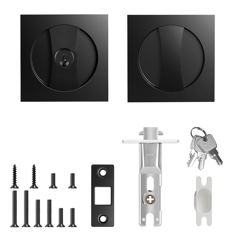 Aglehome Square Door Hardware - Sliding Pocket Door Lock with
