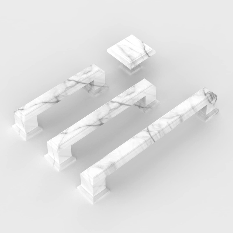 9BUILD 10 Pack 11.3 inch Cabinet Handles White Marble Cabinet