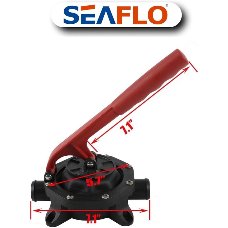 SEAFLO Boat Diaphragm Manual Hand Bilge Pump 720GPH Black by