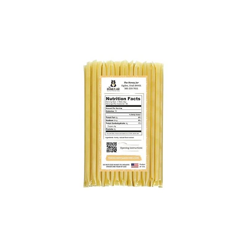The Honey Jar Vanilla Flavored Honey Sticks - Pure Honey